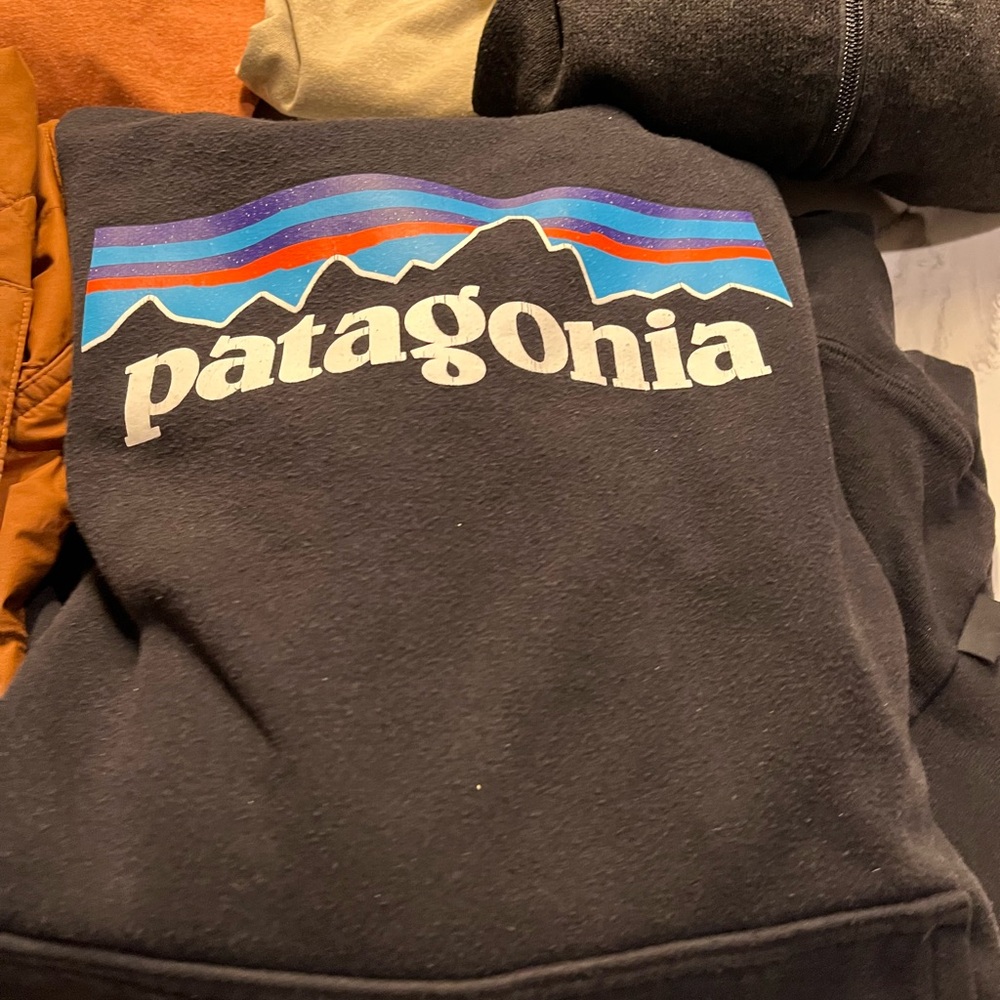 Patagonia Black Pullover with Vibrant Logo
